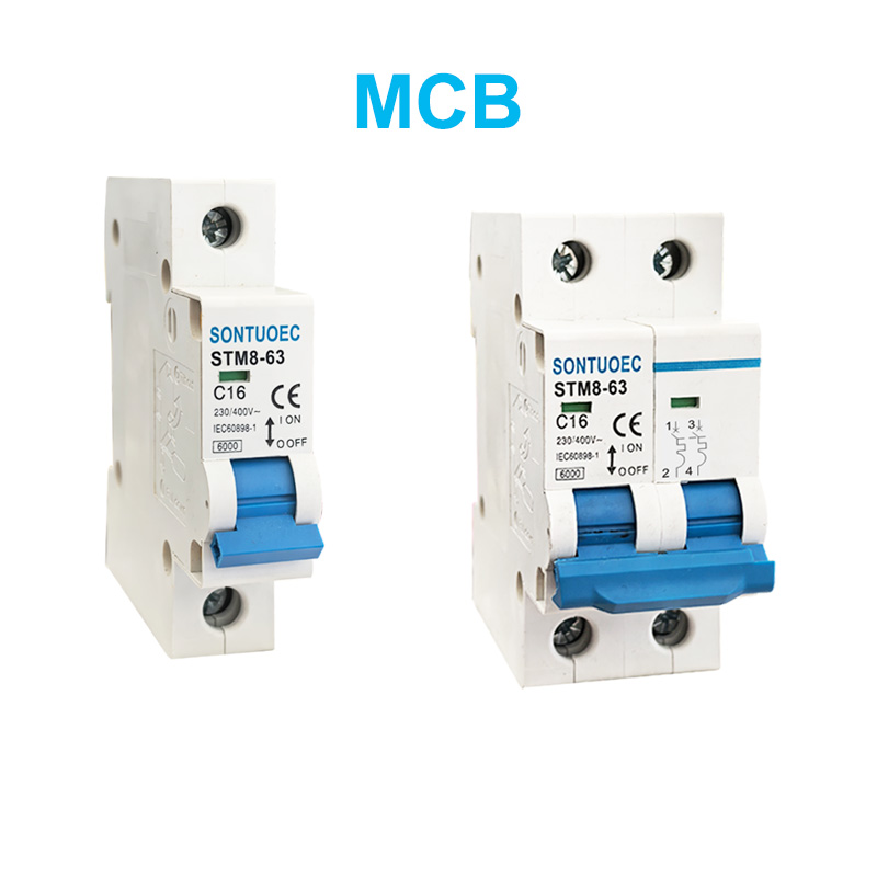 STM8-63 Miniaturní obvod jistič 6ka 1p 2p 3p 4p 16a 230/400V