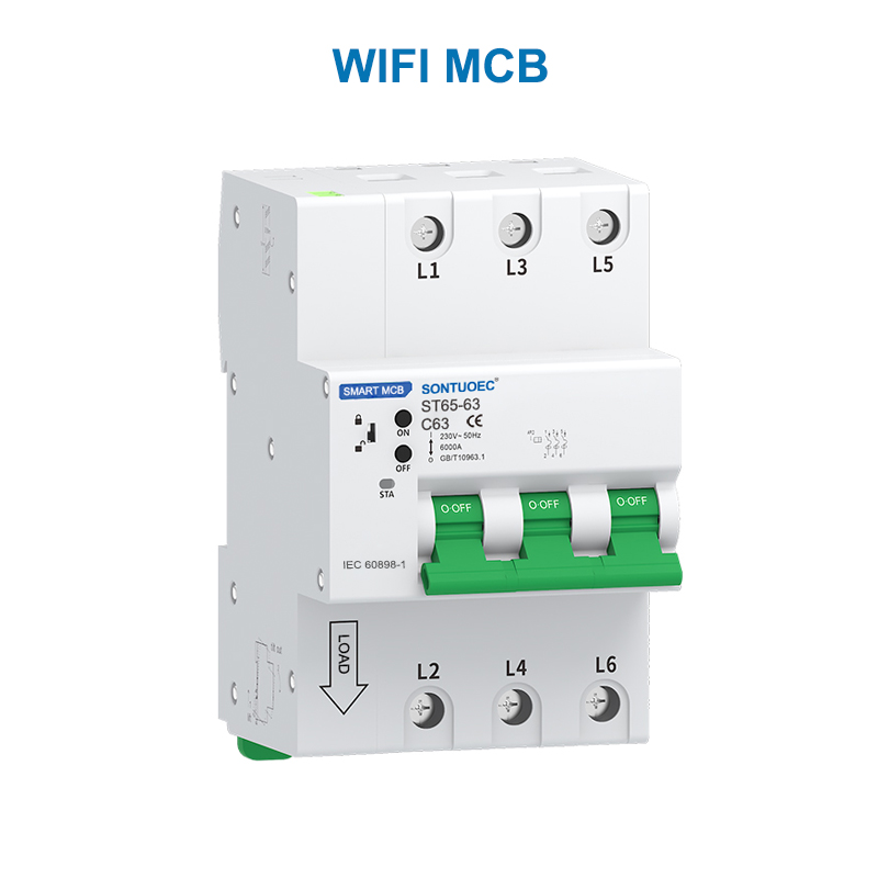 WiFi RS485 Multifunkční IoT Inteligentní MCB RCBO Inteligentní jistič mikroforu