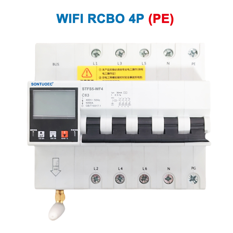 WiFi STFS5-63 Série Multi funkční IoT Inteligentní RCBO Inteligentní jistič obvodů
